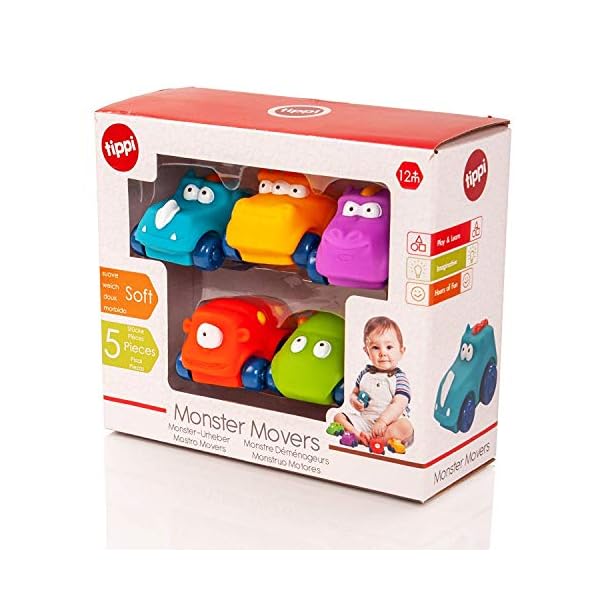 Tippi-Monster-Movers-Soft-Play-Baby-Toy-Cars-Toy-Car-Set-For-1-Year-Old-Set-of-5-1-Year-Old-Boy-Gifts-Suitable-From-12-Months-Kids-Toys-Age-1-Year Tippi Monster Movers 5 Soft Play Baby Toy Cars - Toy Car Set For 1 Year Old - Suitable From 12 Months - 1 Year Old Boy…