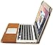 MacBook Air 13 Case, Jisoncase Protective Book Flip PU Leather Case Sleeve Pouch Shell Stand Cover For MacBook Air 13.3'' Retina Brown JS-AIR-06R20