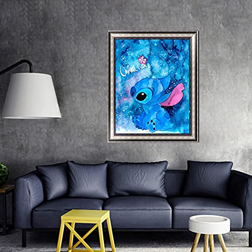 Stitch Diamond Painting,Stitch Diamond Art Round Full Drill , 5D Diamond Art Stitch for Home Wall Decoration 12x16 Inch(Apply to Adults Kids Beginners Enthusiasts)