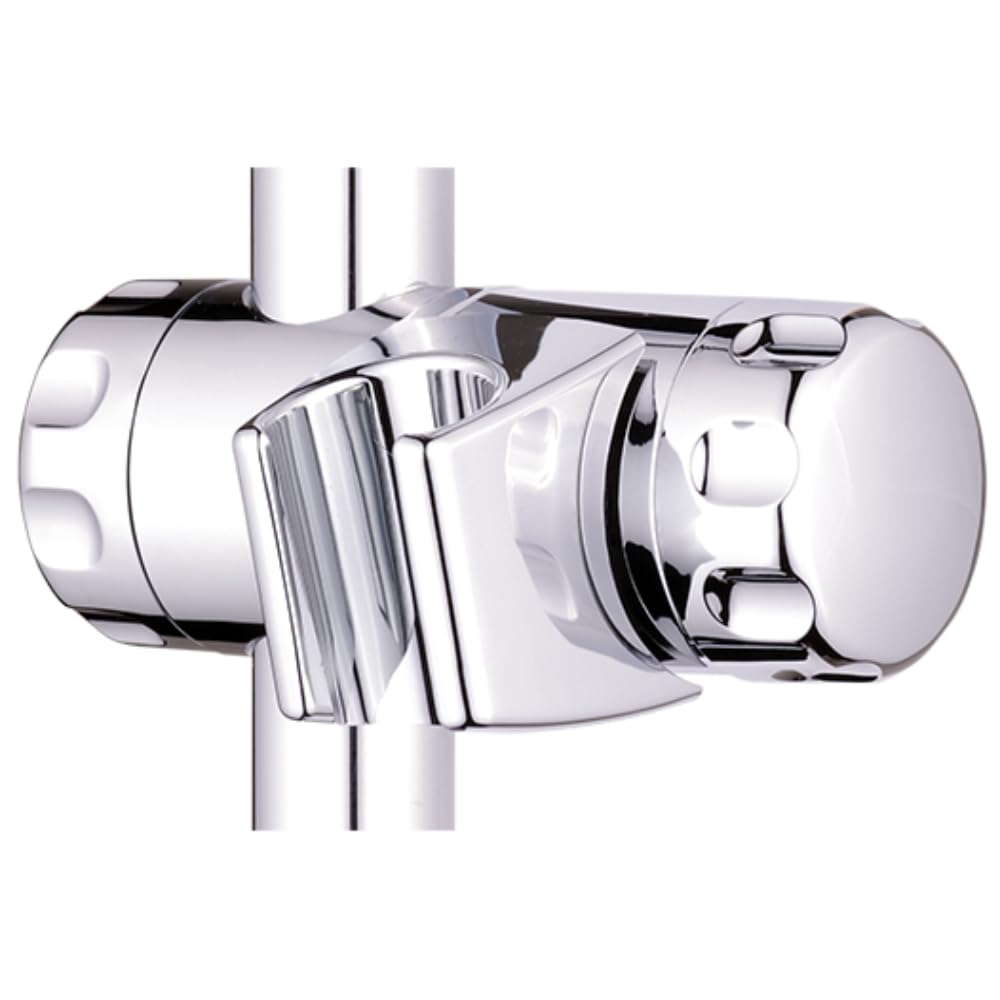 Schläfer | Universal Shower Head Holder for 25mm Rail, Adjustable ABS Chrome Bracket, 360° Swivel, Easy Tool-Free Installation, Durable Fit for Bathroom Shower Slide Bar, Made in Germany