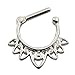 D&M Jewelry 12pcs 316L Stainless Steel - Vintage Septum Clicker Nose Ring 14g