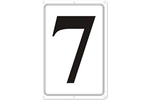 I-COWFUN Premium Aluminum Number Signs 7-12" X 8" Numbered Signs for Parking Lots and Outdoor Use, Metal Number Sign 0-99, Long Lasting, Fade-Resistant, Easy Mounting, High Visibility