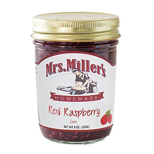 Mrs. Miller's Amish Homemade Quince Jelly, Strawberry Jam, Red Raspberry Jam, Blueberry Jam, Boysenberry Jam & Elderberry Jelly Variety Pack (One of Each) 8 oz/226g - Pack of 6 (Boxed) - Thumbnail 3