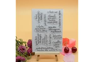 WOOYANGFUN Welcome to Joyful Home 1pc I Love You Each Day Happy Valentine's Day Rubber Clear Stamp for Card Making Decoration and Scrapbooking