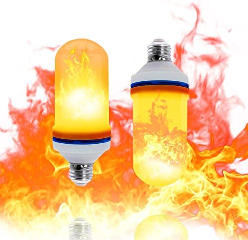 [Upgraded Model] AMZLIFE LED Flame Bulb, E26/E27 Flickering Light Bulbs with Gravity Sensor for Home, Garden Decoration, Bar, Cafe and Party, 1 Pack