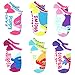 Trolls Girls Big Kid 6 pack Socks (6-8 (Shoe: 10.5-4), Feature Trolls White)