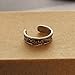 HuntGold 1X Retro Women's Toe Rings Simple Carving Patterns Silver Foot Ring