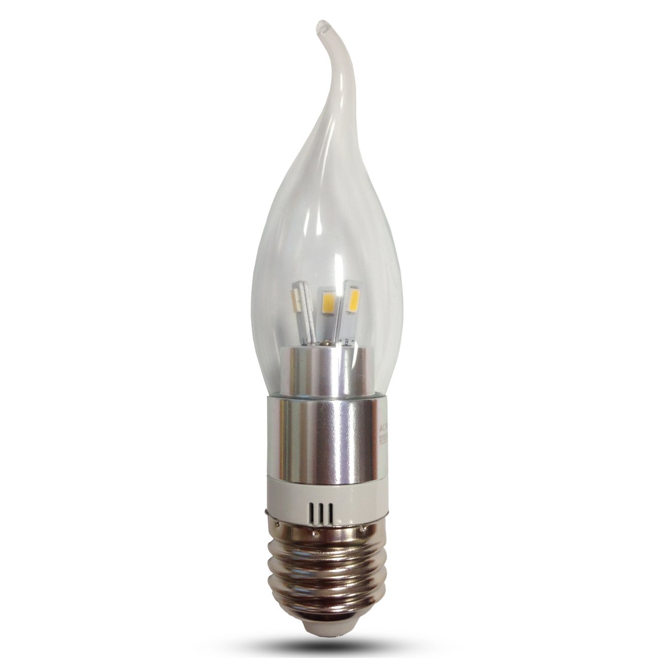3Watt Flame Shape LED Candle Light E26/E27 LED Candelabra Bulb Warm White 3200K 30W