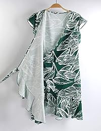Blooming Jelly Vestido de cuello en V para dama, con volantes y volantes, diseño floral