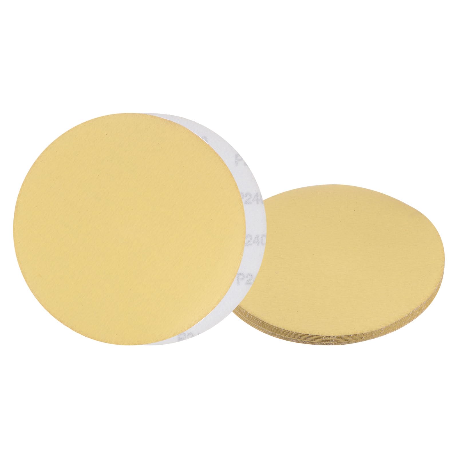 Kozelo 10pcs No Hole Sanding Discs- [ 9 Inch 240 Grit ] Round Hook and Loop Grip Sanding Pads Sheet Sandpaper for Automotive Woodworking Metal Polishing Use| Gold, Aluminum Oxide