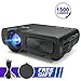 Portable Multimedia Projector 1500 Lumens Mini LED Video Projector Support 1080P HD Phone ipad Laptop TV Computer HDMI VGA USB AV TF for Home Cinema Theatre Game Outdoor Movie Party (Black)