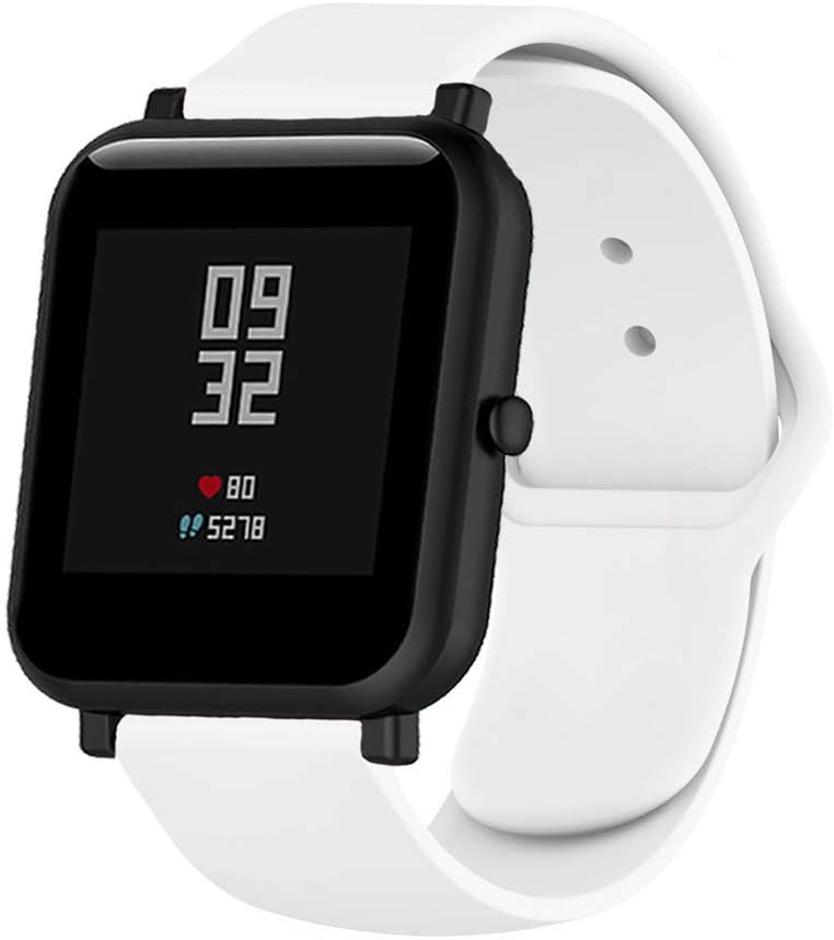 MLQSS 18mm 20mm 22mm Width Soft Silicone Smart Watch Bands,Quick Release Straps Compatible with Samsung Gear Sport,Adjustable Wrist Band for Ticwatch/Pebble/Huawei/Amazfit Pace Standard SmartWatch