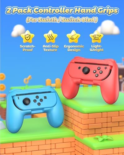 Controladores para Nintendo Switch Joy Con, suave al tacto, antideslizante y antiarañazos Azul Y Rojo