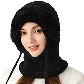3 in 1 Beanie Hat with Scarf and Mask 3 in 1 Winter Hat for Women Balaclava Ski Mask