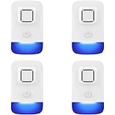 Ultrasonic Pest Control Repeller Plug in, Electronic ​Rodent Repellent​ for ​Indoor​ Home, ​Mosquito Repellent​, ​Cockroach Killer, ​Spider Repellent (4 Pack)