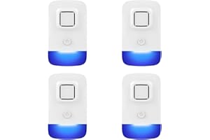 GENERIC Ultrasonic Pest Control Repeller Plug in, Electronic ​Rodent Repellent​ for ​Indoor​ Home, ​Mosquito Repellent​, ​Cockroach Killer, ​Spider Repellent (4 Pack)