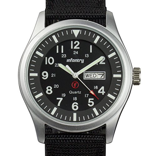 Mens Army Military Field Analog Watch Quartz Sport Wrist Watches for Men Nylon Strap Day & Date