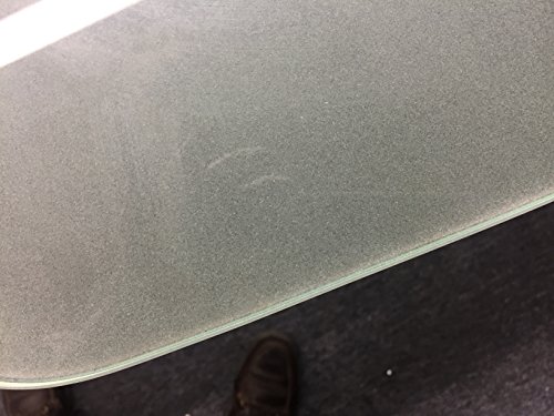 Modern Tempered Frosted Glass Conference Table 95" by 46" Boat Shaped 3/4" Thick - Thumbnail 2