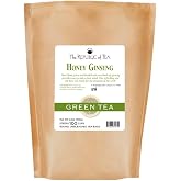 The Republic of Tea Daily Green Honey Ginseng SuperRefill Green Tea, 100 Ct | Naturally Caffeinated. Made for morning or afternoon sipping. Fresh with light vegetal notes.