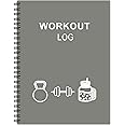 Workout Log for Women & Men - A5 Fitness Planner/Journal to Track Weight Loss, Workout Journal for GYM, Bodybuilding Progress - Daily Health & Wellness Tracker, Grey