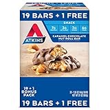 Atkins Snack Caramel Chocolate Nut Roll Pack (19 + 1 Bonus Bar Total of 20 Bars)