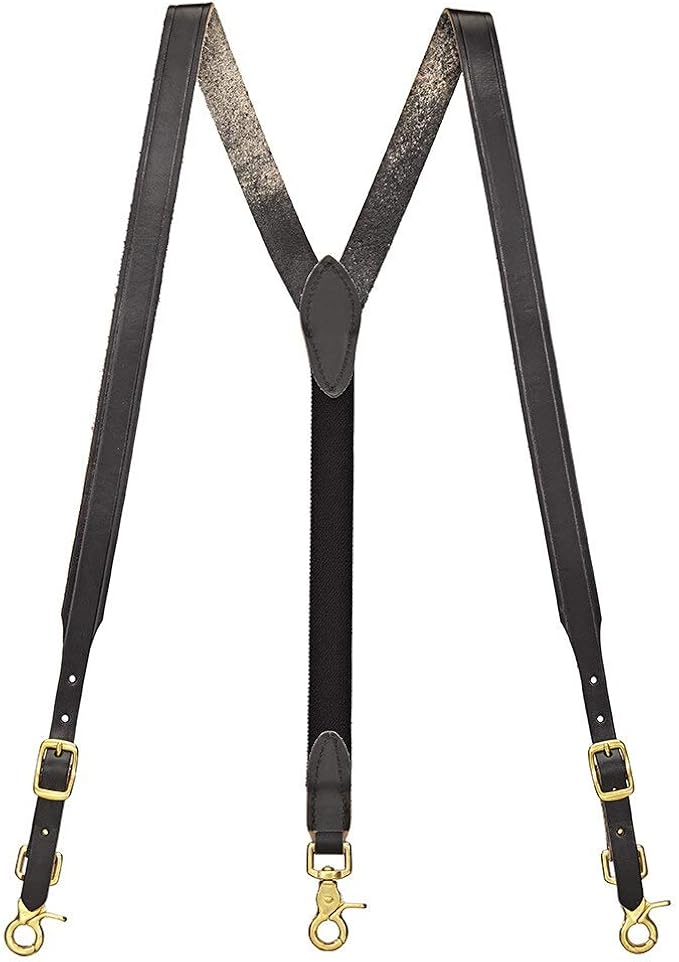 SuspenderStore Men's Plain Tooled 1 Inch Wide Western Leather Suspenders at Amazon Men’s