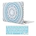 iCasso Macbook Air 13 inch Rubber Coated Soft Touch Hard Shell Protective Case Cover For Macbook Air 13 Inch Model A1369/A1466 With Keyboard Cover (Blue Medallion)