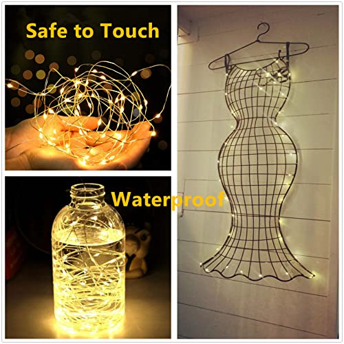 Battery Operated String Lights for Bedroom 7Ft 20 LED Silver Copper Wire Fairy Lights Room Decor for Teen Girls Starry Moon Lights for Garlands Centerpiece Party Table Christmas Decor Light Warm White