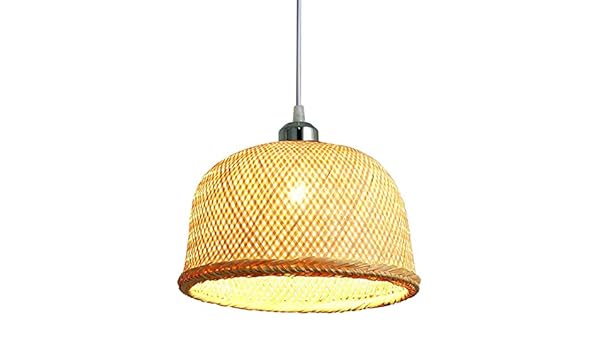 Amazon Com Mopoq Chandelier Ceiling Light Creative Natural Bamboo Art Weave Pot Lid Ambient Pendant Light Japanese Style E27 Single Head Small Hanging Lamp For Living Room Bedroom Dining Room Energy Class A Home