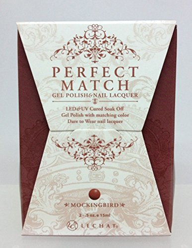 LeChat Perfect Match DUAL SET Soak Off Gel Polish and Dare to Wear Nail Lacquer - Mockingbird - PMS27