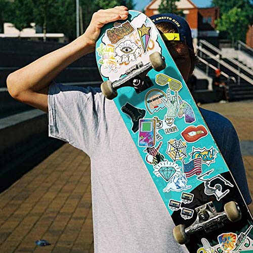 Retro Stickers for Water Bottles, BOENFU VSCO Waterproof Asethetic Trendy 100% Vinyl Stickers for Water Bottle Hydro Flask Laptop Computer Mackbook Ipad Car Luggage Phone, Dancing Skeleton Having Fun