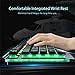 VicTsing Ultra-Slim Rainbow LED Backlit Gaming Keyboard USB Wired with Multimedia Shortcut Keys, 19-Key Anti-ghosting, Ergonomic Wrist Rest, All-Metal Panel Spill-Resistant Keyboard for PC/Laptop