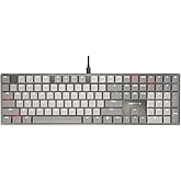 Cherry KC 500 MX LP Mechanical Low Profile Keyboard | Slim Design | White Lighting | PBT Key caps New MX LP 2.0 Switches (Gray, Full Size)