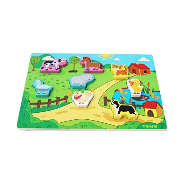 Toys of Wood Oxford Holz Puzzle Bauernhof - Übergroße Tiere für kleine Hände - Nutztiere Puzzle - für Kinder ab 18… – Bild 5