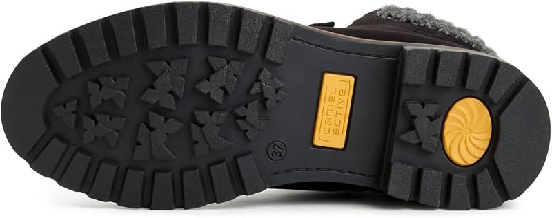 Damen Leder Schnürboot mit Strickdetail