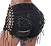 ChongErfei Women's Sexy High Waist Casual Mini Hot Pants Cut Off Denim Jeans Shorts Pants (Large, Black)