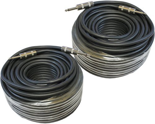 MCSPROAUDIO 12 Gauge Speaker Cables 2 Cable Pack (100 Foot, 1/4 inch to 1/4 inch)