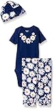 Gerber Baby Three-Piece Bodysuit, Cap, and Legging Set, Daisies, 6-9 Months