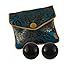 Ben Wa Balls 2-pcs Set, Undrilled, 1.0' Diameter, Black Obsidian Gemstone, for Kegel Exercises to Train and Strengthen Pelvic Floor Muscles