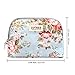 Lvtree Cosmetic Bag Makeup Case Toiletry Bag, Portable Small Handy Waterproof Travel Hanging Organizer Train Case Pencil Pen Multifunction Purse for Women Girls Countryside Flower Floral, Blue Rose