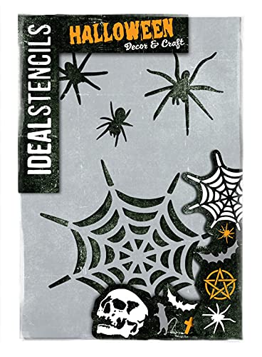 Halloween Decorative Craft Stencil - Spiders Web, Horror, Reusable Painting Stencil (A5 Size / 15X21CM)