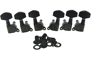 Wilkinson 3L3R Black E-Z Post Guitar Tuners EZ Post Guitar Tuning Keys Pegs Machine Heads for Acoustic Guitars