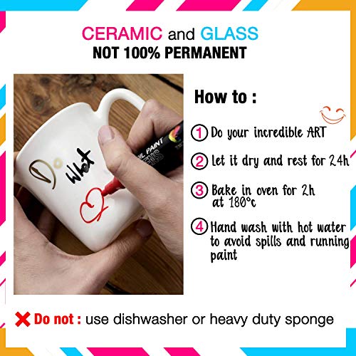 image for Zenacolor 12 Paint Pens for Rock Painting, Wood, Metal, Plastic, Canva