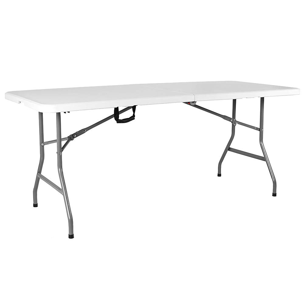 Vida Designs Heavy Duty Trestle Rectangular Folding Picnic Tray Table, Silver, 29.5 cm D x 72 cm W x 28.3 cm H, 6ft