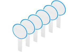 Amosfun 6pcs Handheld Dry Erase Score Paddles 10x20cm Blue Circle Single-Sided White Boards for Judges