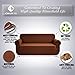 CHUN YI Stretch Loveseat Sofa Slipcover 1 Piece Couch Cover, 2 Seater Settee Coat Soft with Elastic Bottom, Checks Spandex Jacquard Fabric,Medium,Coffee