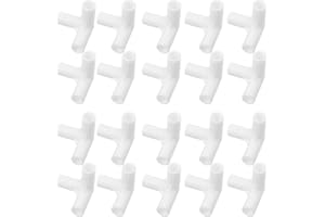 Housoutil Garment Rack Tube Connectors 20Pcs White 11Mm Plastic for Shoe Shelf and Wardrobe Frame Installation