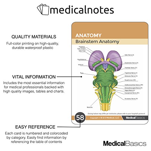 Medical Notes 67 Medical Reference Cards (3.5" x 5" Cards) for Internal Medicine, Surgery, Anesthesia, OBGYN, Pediatrics, Neurology, and Psychiatry - Waterproof Full Color cards - Thumbnail 2
