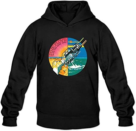 TMILLER Men's Pink Floyd Wish You Were Here Hoodied Sweatshirt Size L Black