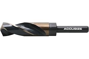 Accusize Industrial Tools 1'' ANSI M35(H.S.S. + 5% Cobalt) S and D Drill, 1/2'' Shank, 135 Degree Split Point, 0412-0001